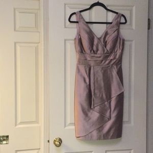 Beige/Pink cocktail dress Kay Unger Sz 6 55% silk